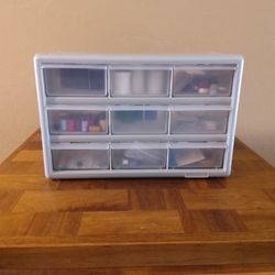 Small 9 Drawer Bin With Sewing Items