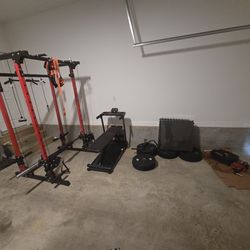 Squat Rack/ Smith Machine + Gym Equipment