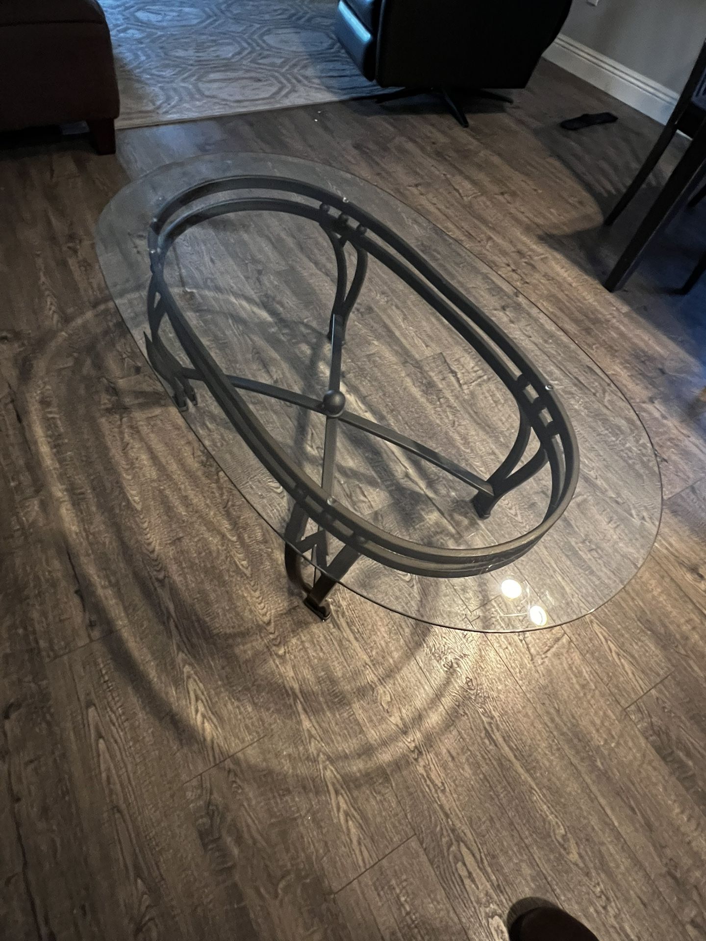 Glass Oval Coffee Table