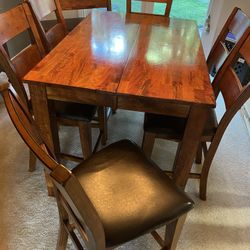 Counter Height Dining Table With Nesting Leaf