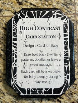 Baby shower high contrasts card station sign