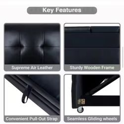 Beautiful Rearly Black Color Fox Leather Sofa