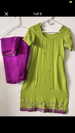 Salwaar Kameez Contrast Color Full Size Dupatta 