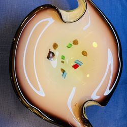 Vintage Mid Century Murano Art Glass Candy Bowl 