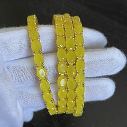 14k Gold Plated Bangles Yellow Diameter 5.7 Cm