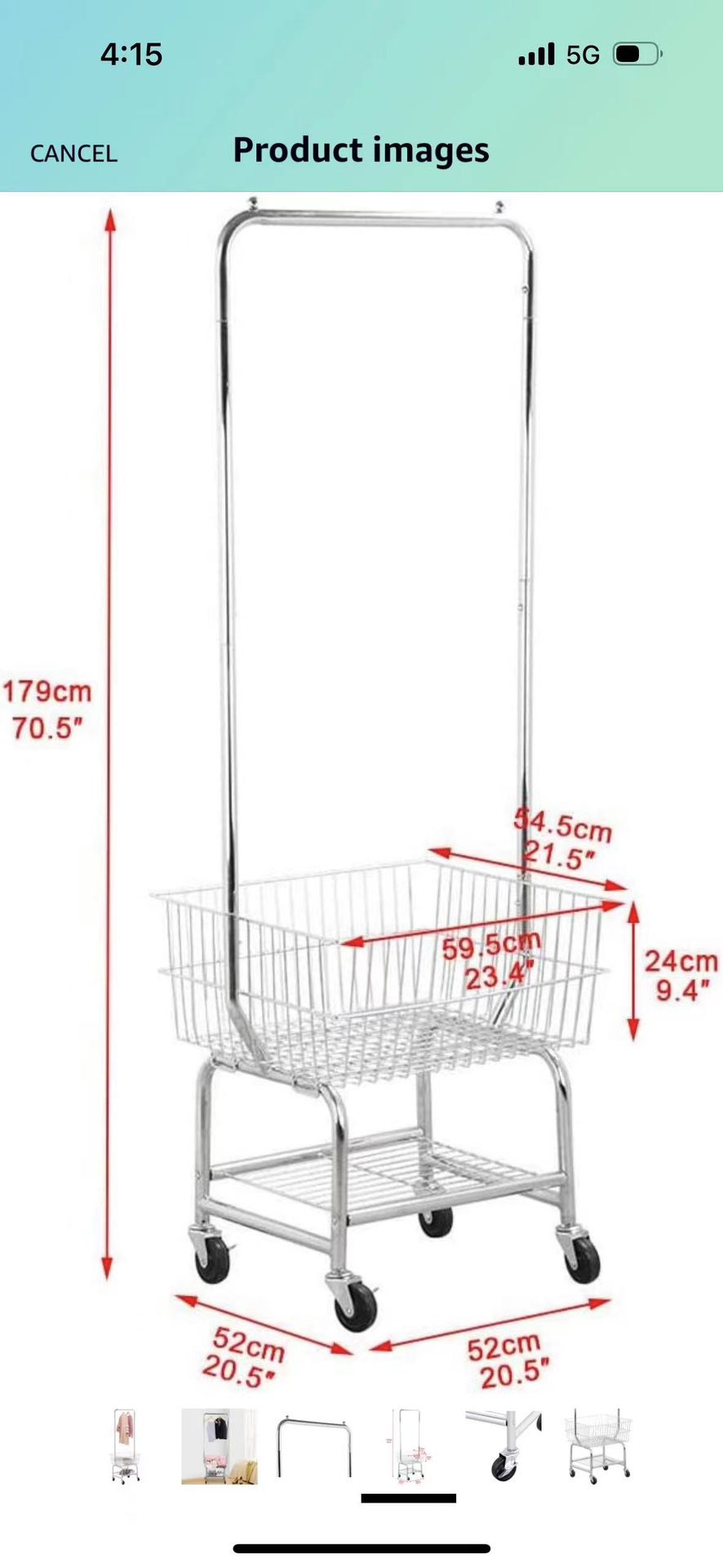 Wire Commercial Rolling Laundry Cart Bulter Garment Rack,Laundry Butler Storage Rack,w/Hanging Drying Rack Wash Basket/Bag Mesh Collapsible Racks on W