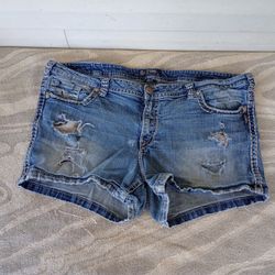 Silver jeans rip/distressed jean shorts plus size 24 for women's 