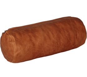 Neck Roll Pillow Cushion Cover, 24x7 Inch Full Moon Round-Leather