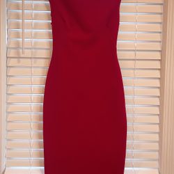 NWT ZARA Classic Red/Bordeaux Midi Dress, size XS/S