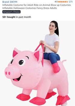 DIKYM Inflatable Ride-On Pig Costume for Adults