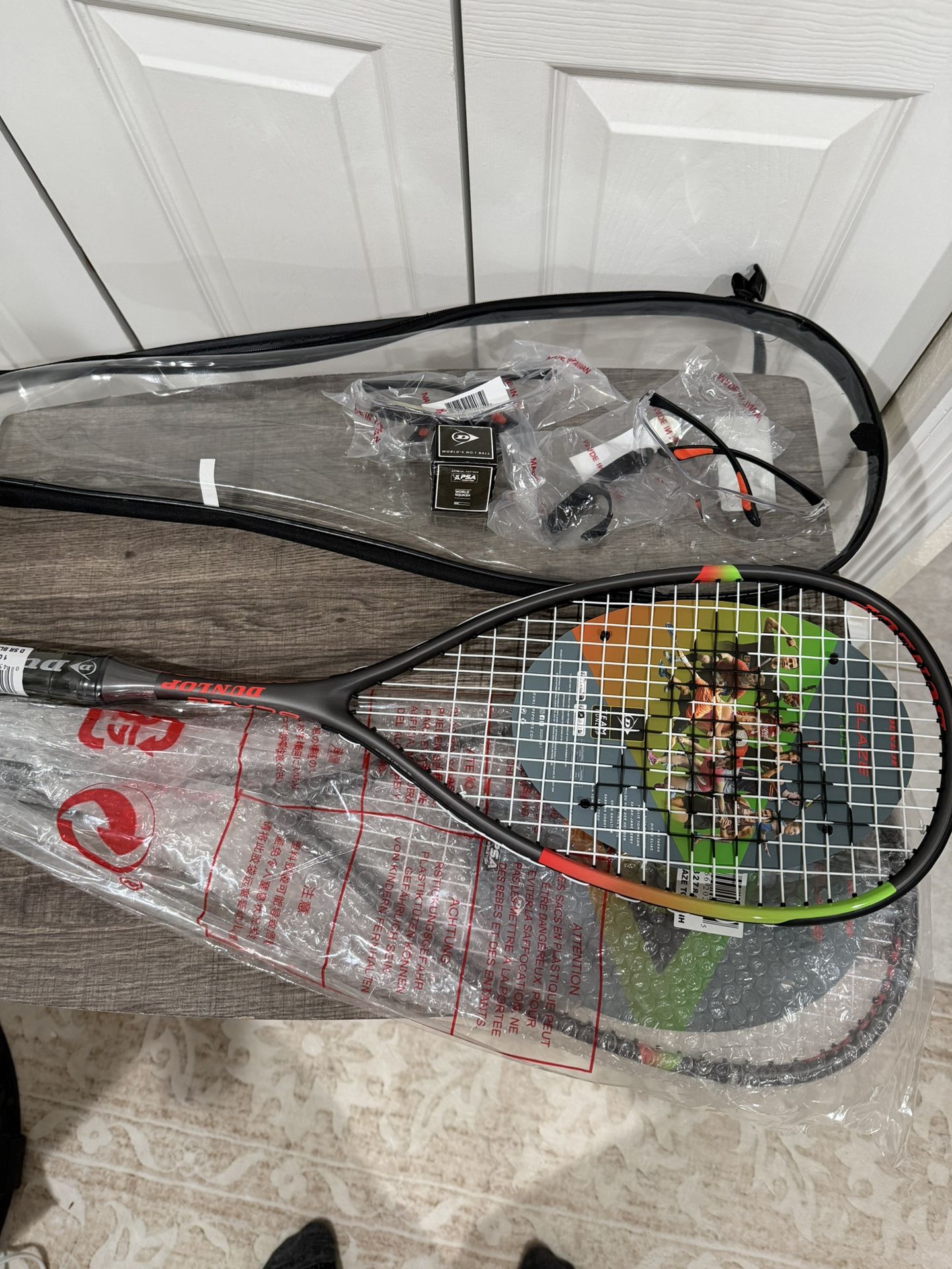 Dunlop Sports Squash Racquet Set (Includes 2 Racquets, 2 Eyeguards, 1 Ball, Cover)