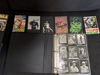 Marvel Comics Cards and Baseball Card Binder Collection