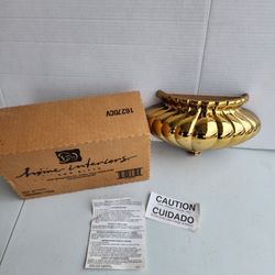 Vintage NEW Home Interiors  Gold Wall Artificial Flower Display Planter 6" Tall