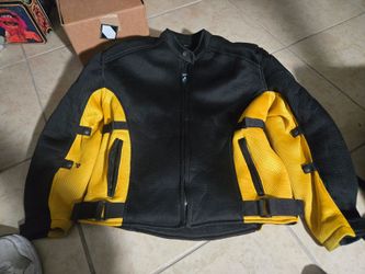 Himalaya Motor Bikewear black and yellow mesh armored motorcycle jacket. Medium