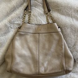 Gold Colored Coach Bag Med-large