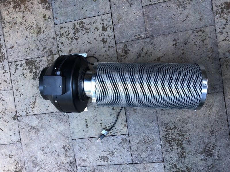 2530 RPM inline fan and hepa Charcoal system for indoor grow