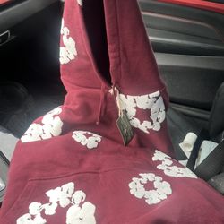 DENIM TEARS HOODIE BURGUNDY