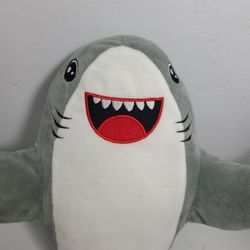 Shark Plush Stuffed Gray Smiling Shark