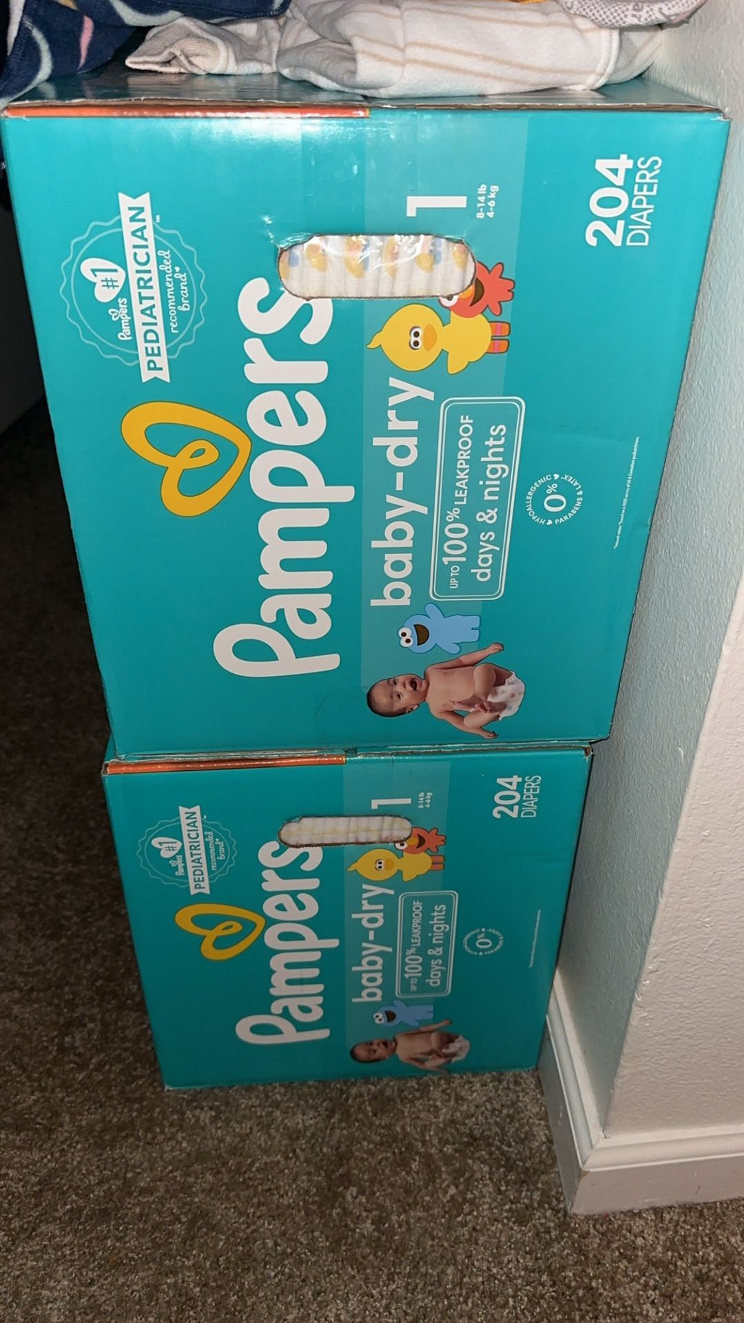Size 1 Pampers diapers 