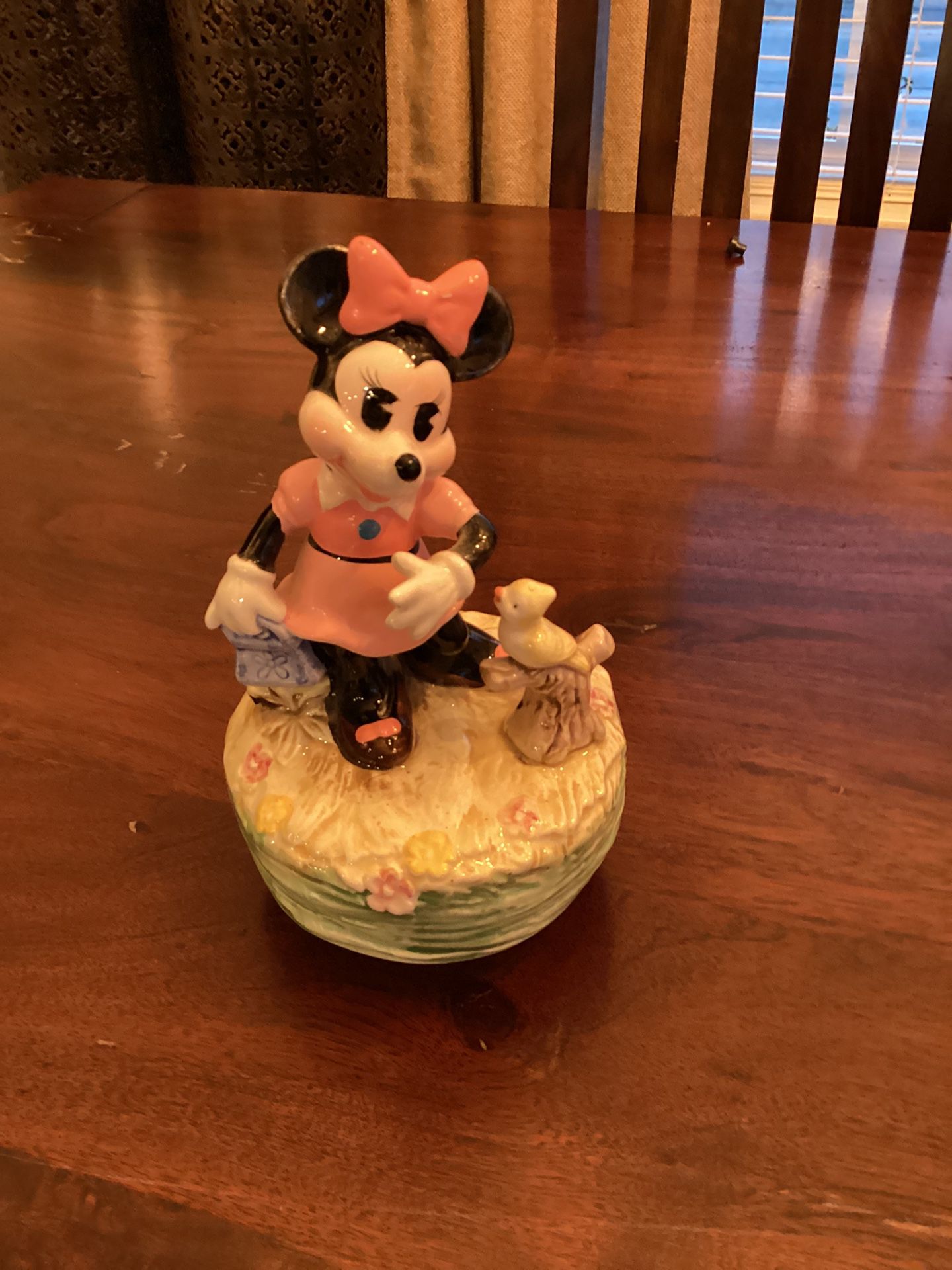 Vintage Disney Schmid Minnie Mouse Figurine Music Box