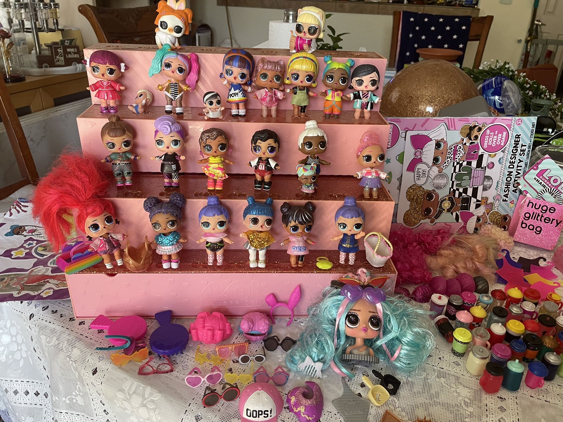 Huge Lot /2/ Surprise Lol Dolls 123 Pieces