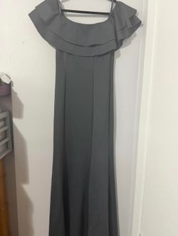 Ever Pretty Gray Off-Shoulder Formal Dress – Size 4