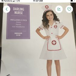 Party city little girls nurse costume 8-10 