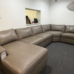 Radley 4Pc Top Grain Leather Modular Sectional