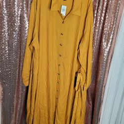 NWT Ashley Stewart Maxi Shirt Dress