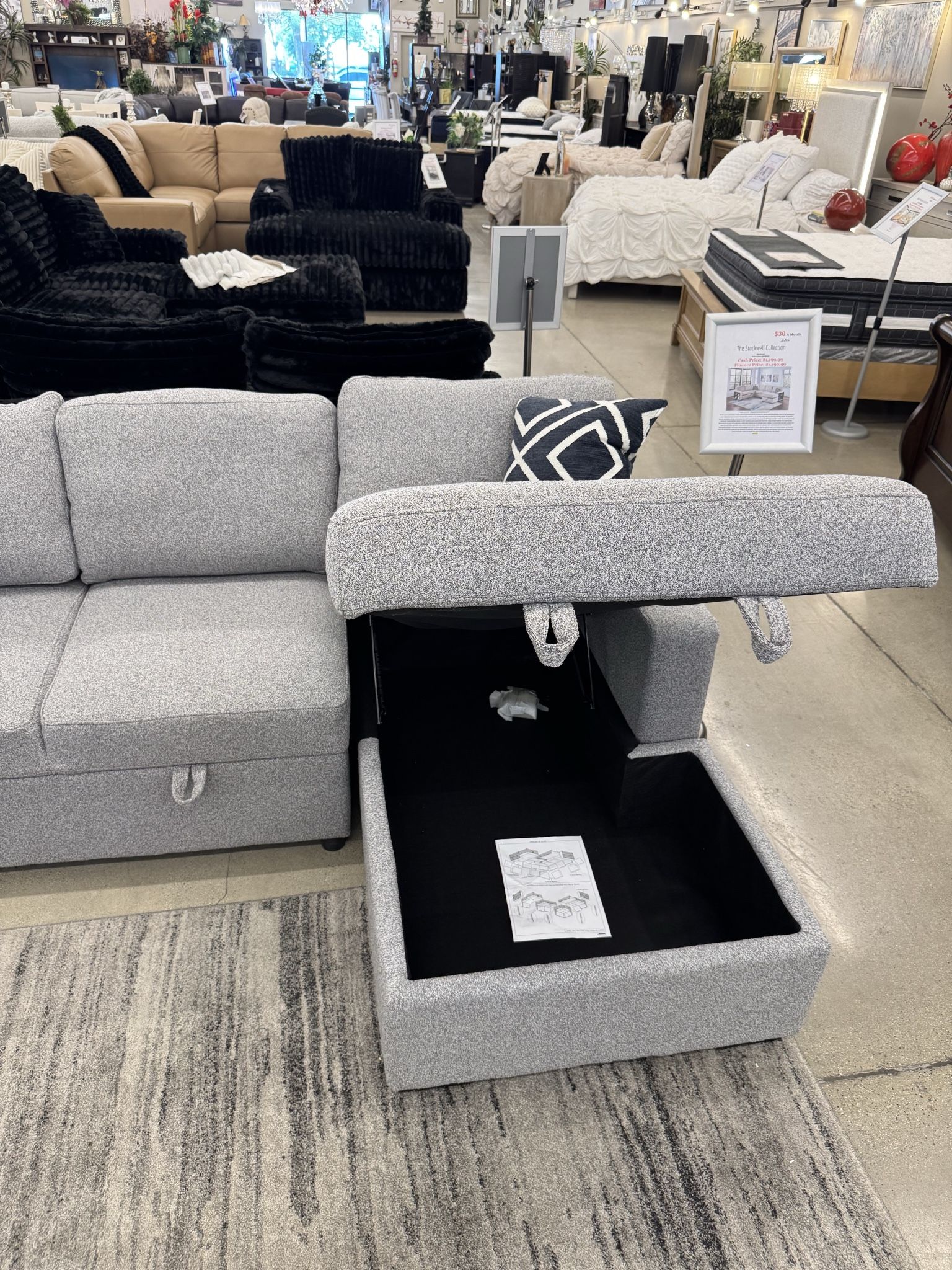 Sectional With Chaise Storage & Sleeper 