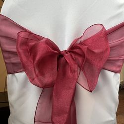450 Burgundy Organza Sashes For Wedding Party Event
