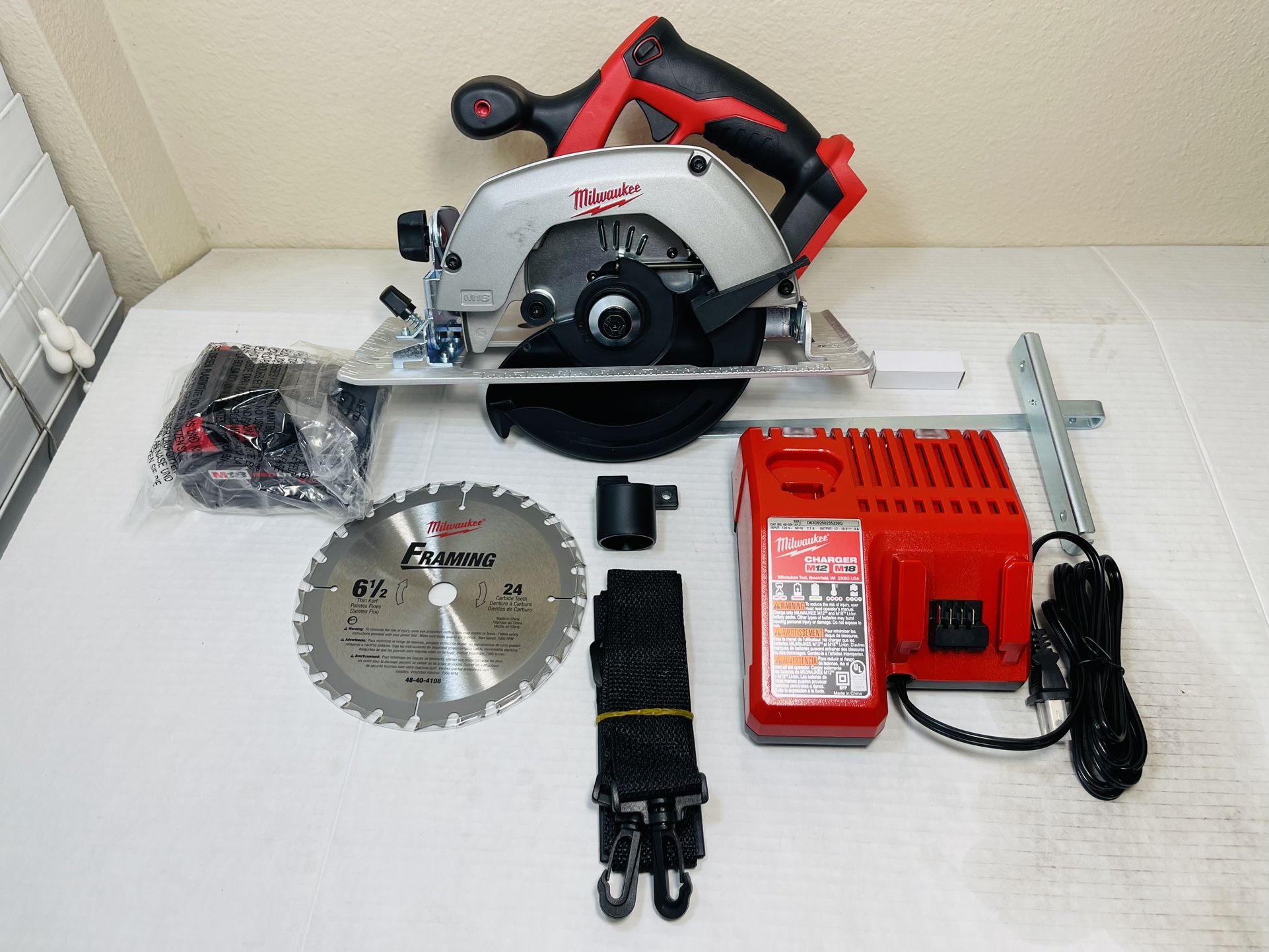 Milwaukee Cordless M18 Circular Saw, 6 1/2in #2630-20 w/ Charger & 5.0AH Battery