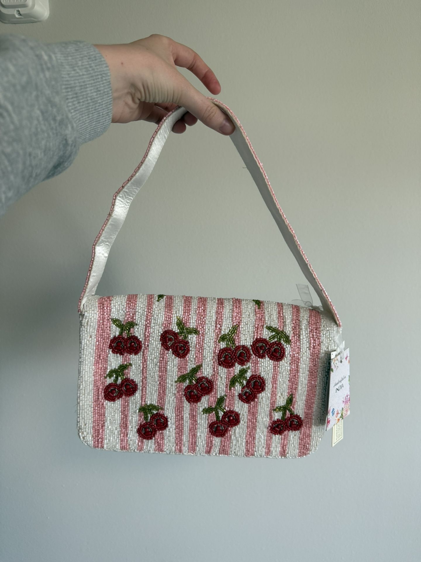 Viral Cherry Beaded Bag