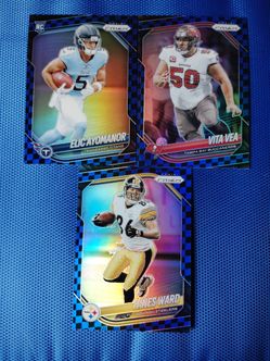 Elic  Ayomanor,  rookie, Hines Ward, Vita Vea, black and blue checker board