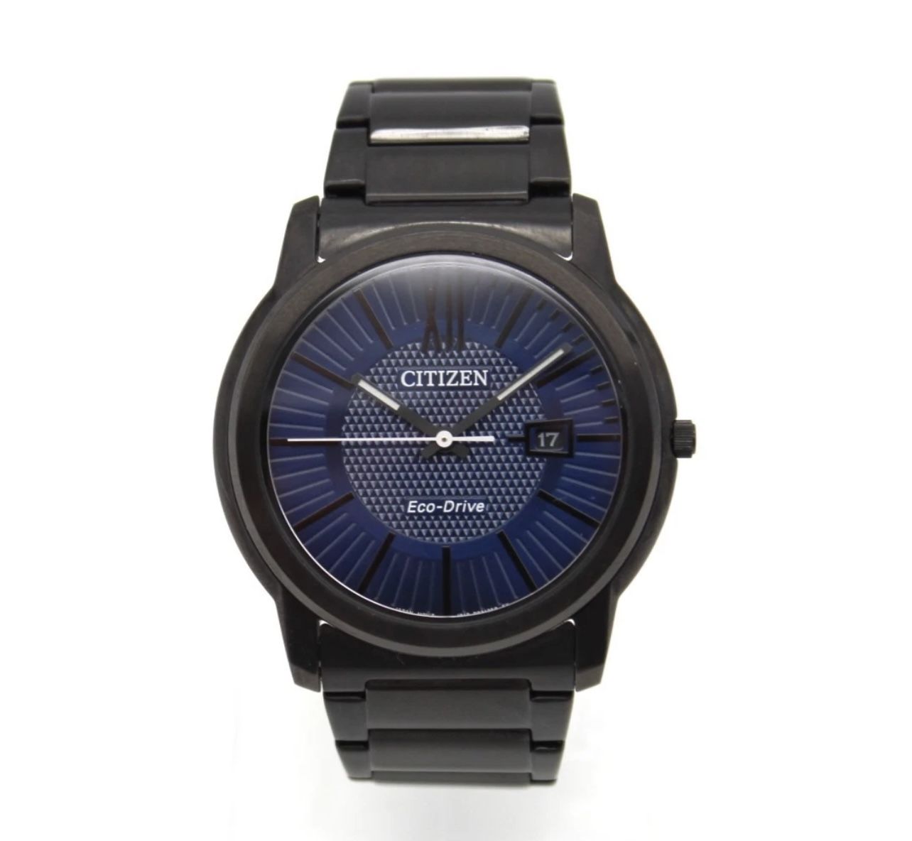 Citizen Men's EcoDrive Black IonPlated Stainless Steel Bracelet Watch AW1217-83L