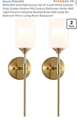 BYOLIIMA Gold Wall Sconces Set of 2