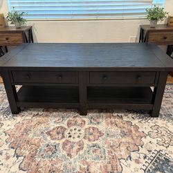 Black Wood Coffee Table- POTTERY BARN
