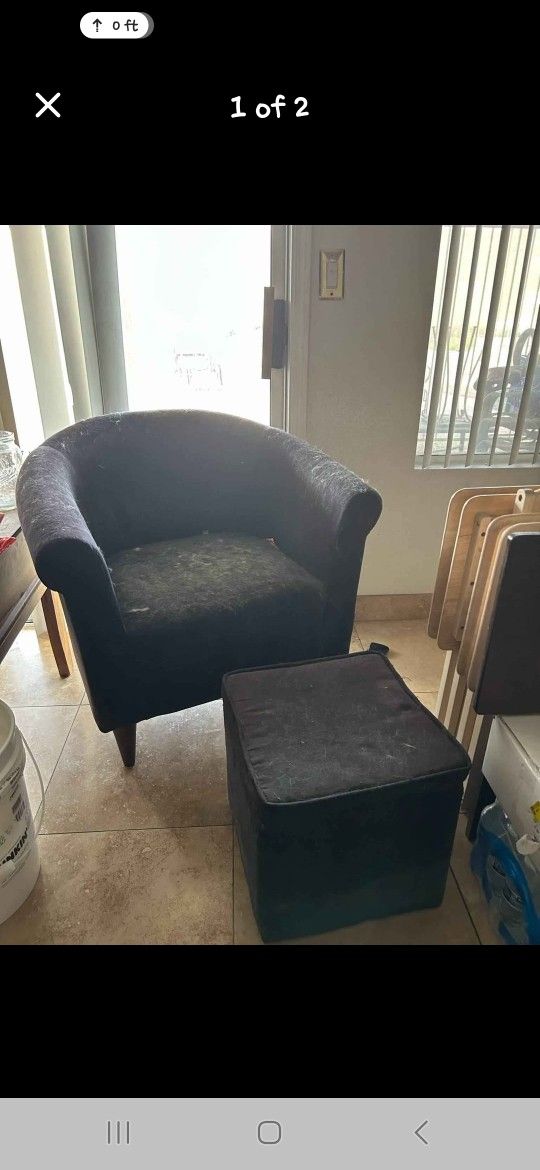 NEED GONE ASAP!
Nice Black microfiber chair with storage ottoman