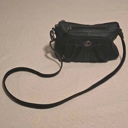 Carryland Black Faux Leather Multi Section Purse