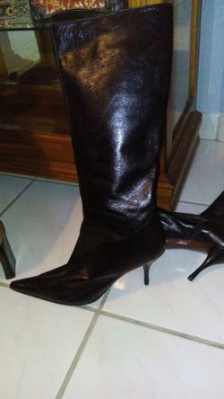 Pointy black boots