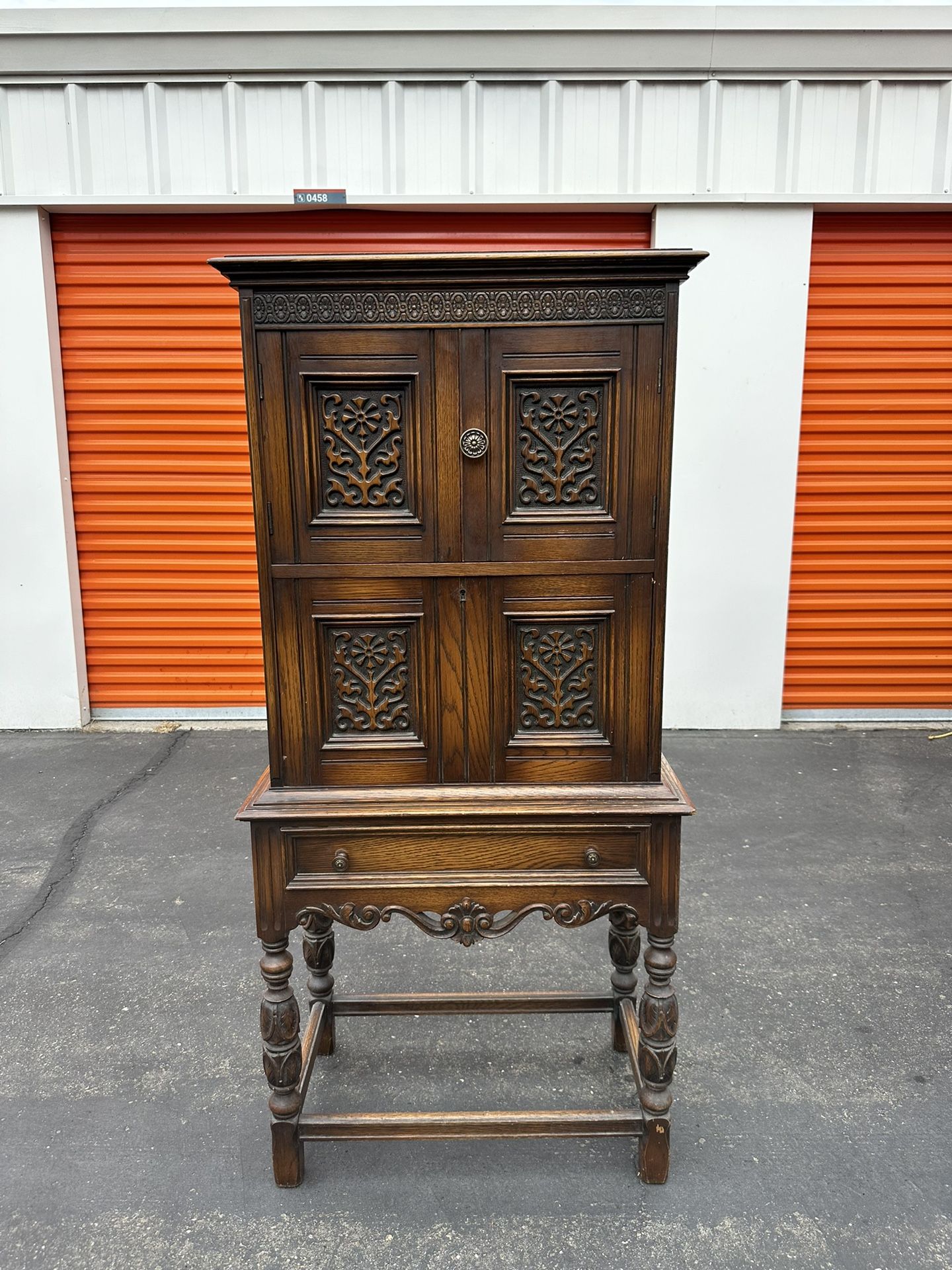 Antique Jacobean Revival style cabinet,