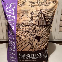 Brand New Bag, Wholesomes Sensitive Skin & Stomach with Lamb Protein Dry Dog Food, 30-lb bag
