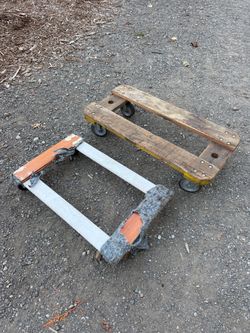 2 Furniture Moving Dollies – Wooden Rolling Platforms