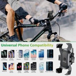 Cell Phone Holder for Bike Handlebar - Compatible with Universal Smartphone - Premium Grade Mount for Sport Bicycles and Motorcycles - Anti Shake 