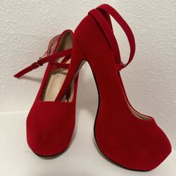 Platform Stiletto Dress High Heel Red