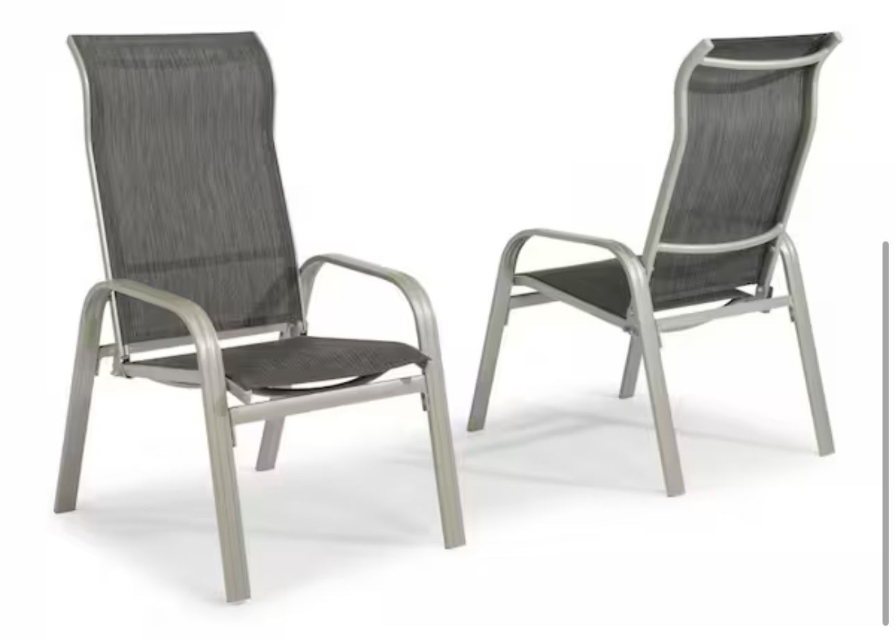 Captiva Charcoal Gray Stationary Cast Aluminum Outdoor Dining Arm Chair (Set of 2