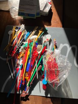 Large Lot of Vintage Cocktail Swizzle Sticks