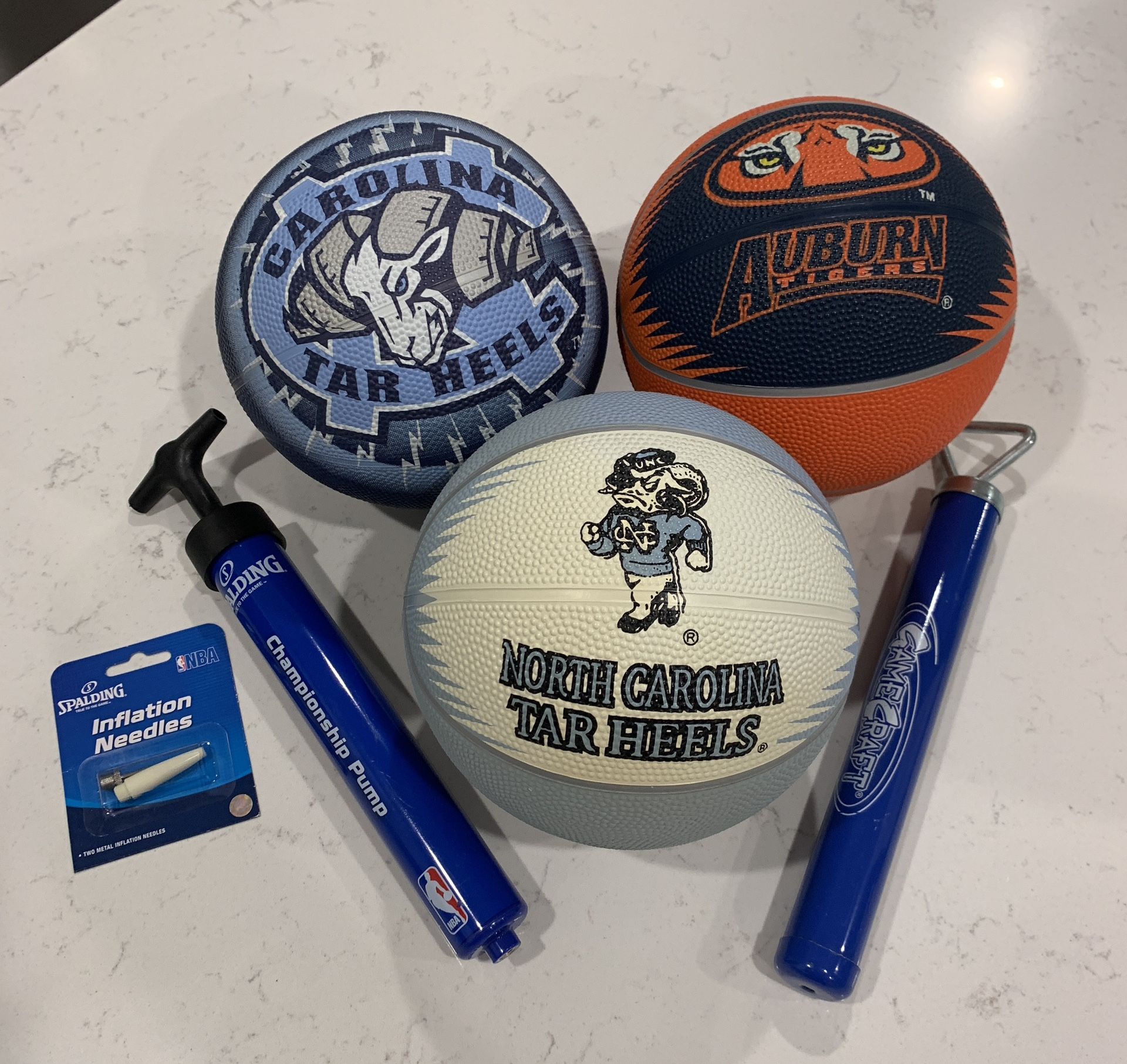 New 3 Mini College Basketballs & 2 Pumps Included!