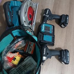 Makita  drill /inpact/saw setup 2 battery's/charger