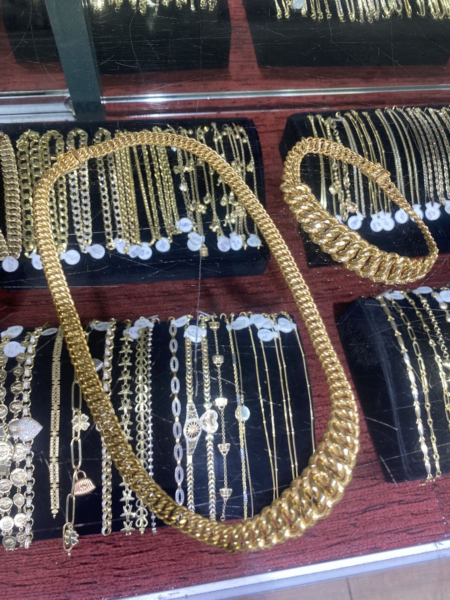 Princess cut 14 karat gold set